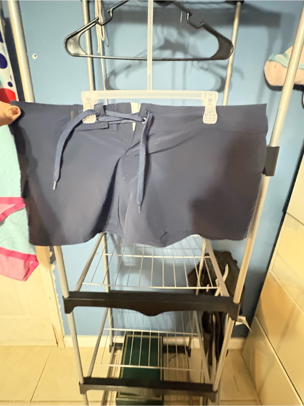 raya sun woman  Solid Navy Athletic Swim Shorts